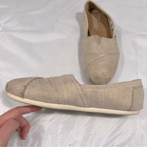 Toms Natural Metallic Burlap Women’s Classic Sz 9.5 W - Picture 9 of 13